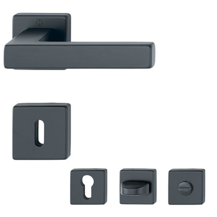 Hoppe Austin Türdrücker Rosettengarnitur schwarz matt