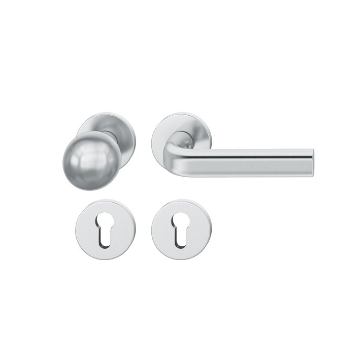 12 1242 FSB Wechsel-Rosettengarnitur Edelstahl matt PZ