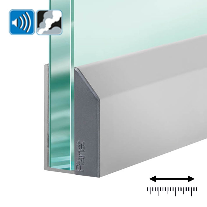 Bodentürdichtung für Glastüren Planet KG-A10 farblos eloxiert