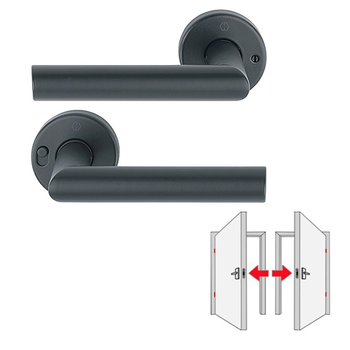 HOPPE E1400Z/42VR Amsterdam Türdrücker Rosettengarnitur MiniLock...