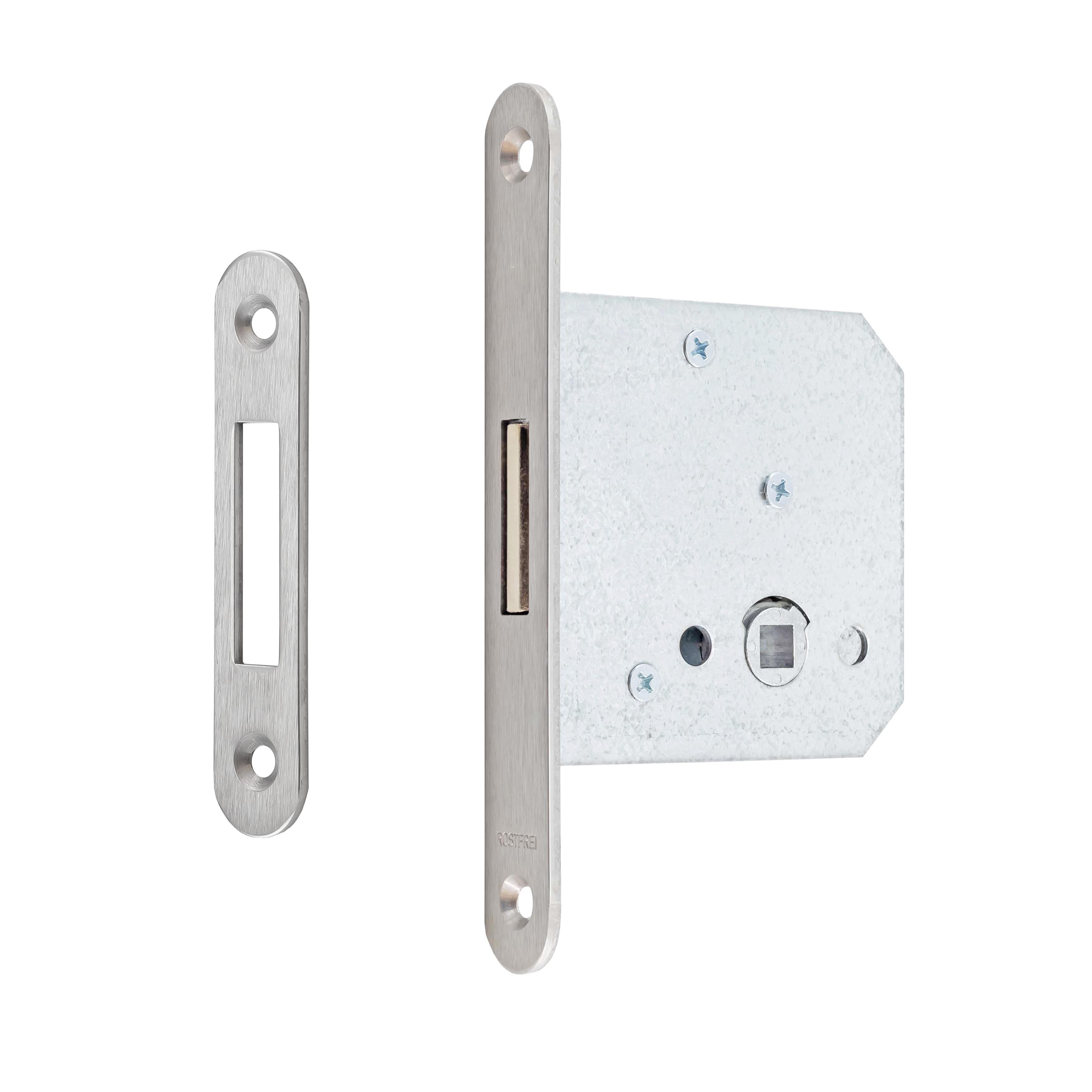 BMH Nr. 114 Riegelschloss 55-20 rund mit Schließblech S35 Niro WC