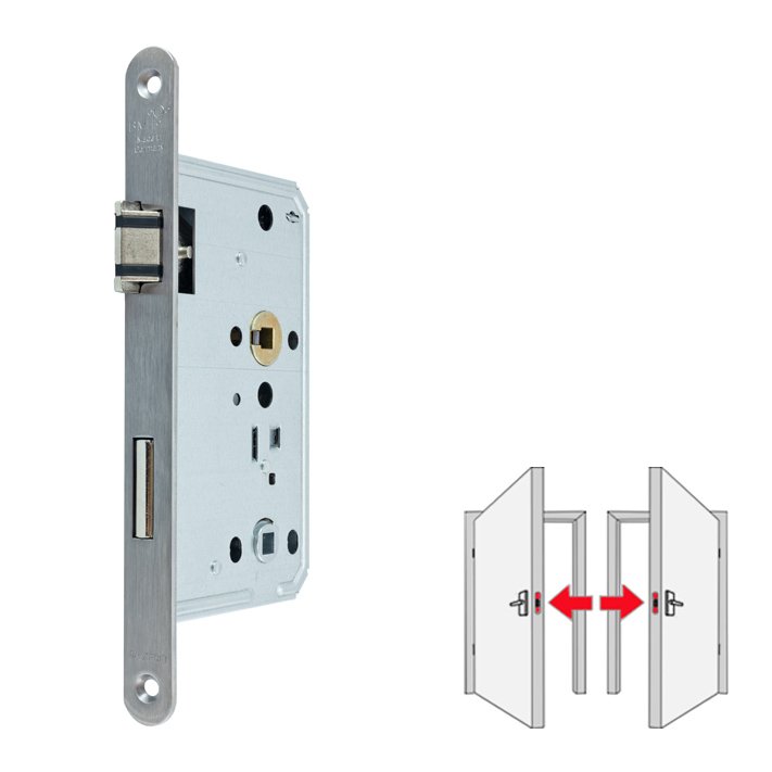 BMH Nr. 300 Objekt-Einsteckschloss Klasse 3 WC 78-65-20 rund Niro...
