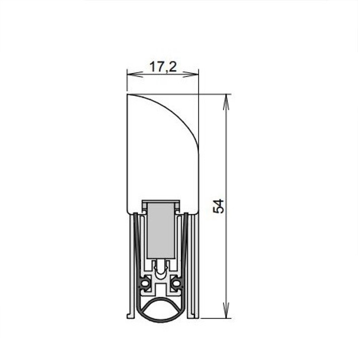 1-884 Athmer Schall-Ex L-15 FS silber 1055 mm Türdichtung zum Aufschrauben Nr 