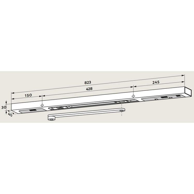 Dorma G-EMR Gleitschiene mit Feststellung 80°-120°