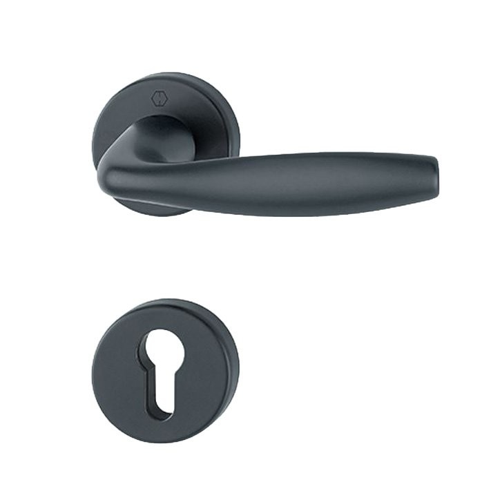 New York Hoppe Türdrücker Rosettengarnitur schwarz matt PZ