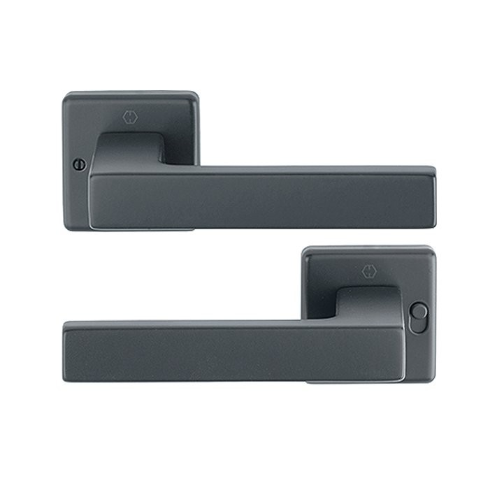 HOPPE 1769/52VR Austin Türdrücker Rosettengarnitur MiniLock schwarz matt links