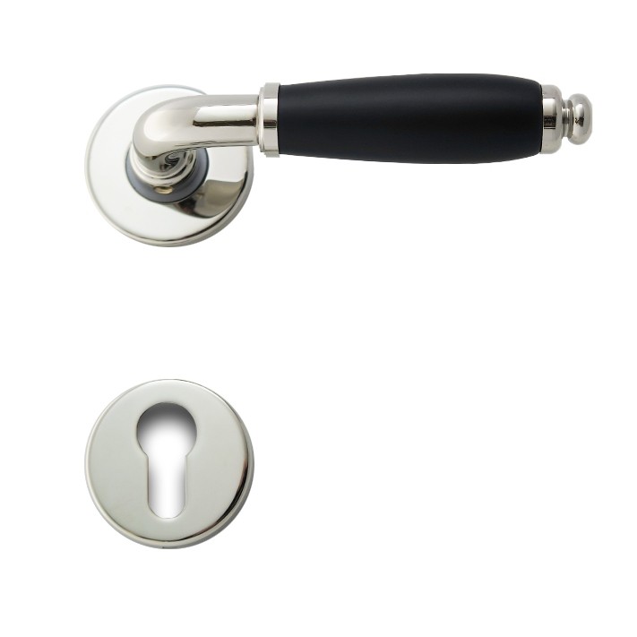  Ghidini Türdrücker Messing glanznickelschwarz Profilzylinder