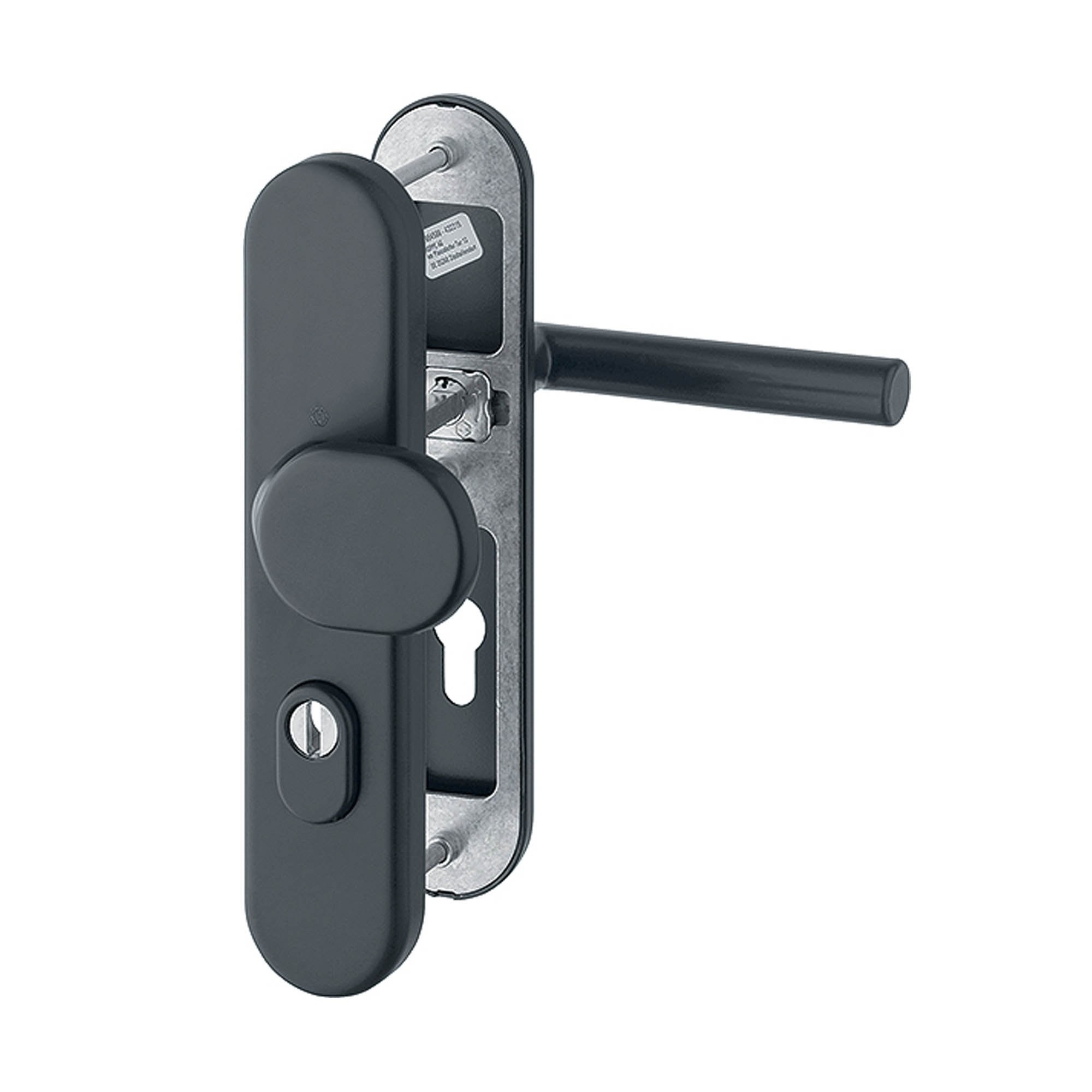 HOPPE Amsterdam Schutzgarnitur mit Zylinder Abdeckung schwarz matt 72 mm 