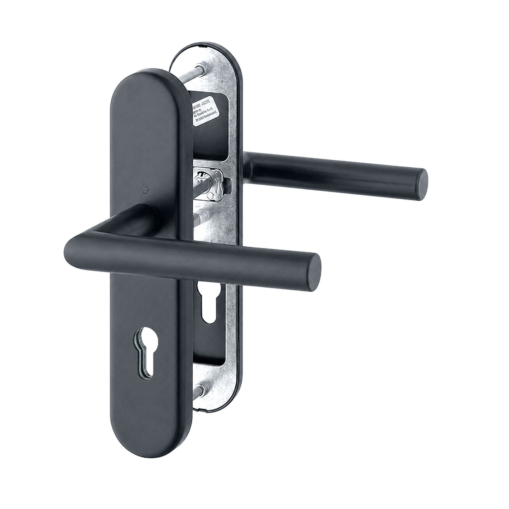 HOPPE Amsterdam Schutzgarnitur schwarz matt Langschild 72 mm