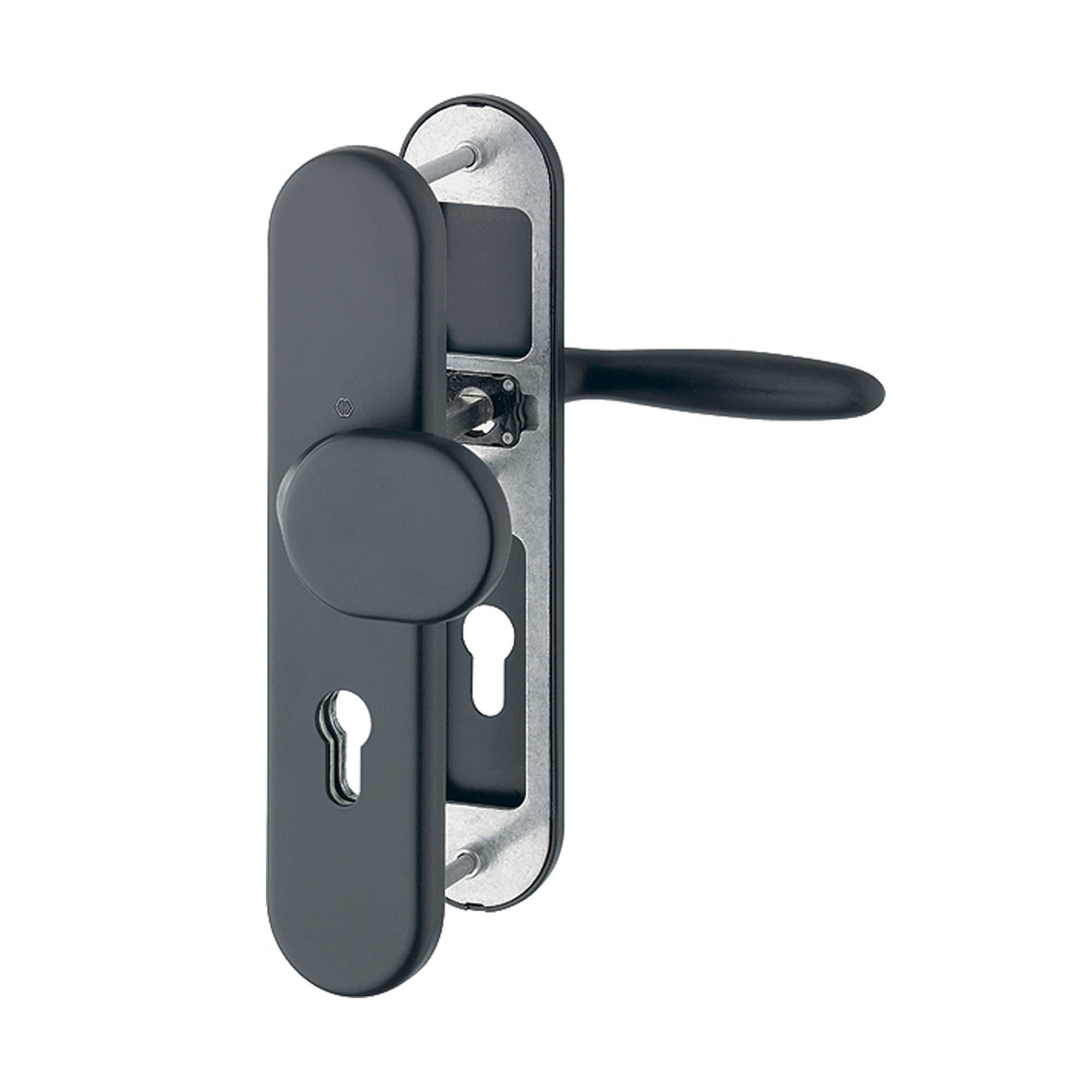 HOPPE Verona Schutz Wechselgarnitur schwarz matt Langschild 72 mm 