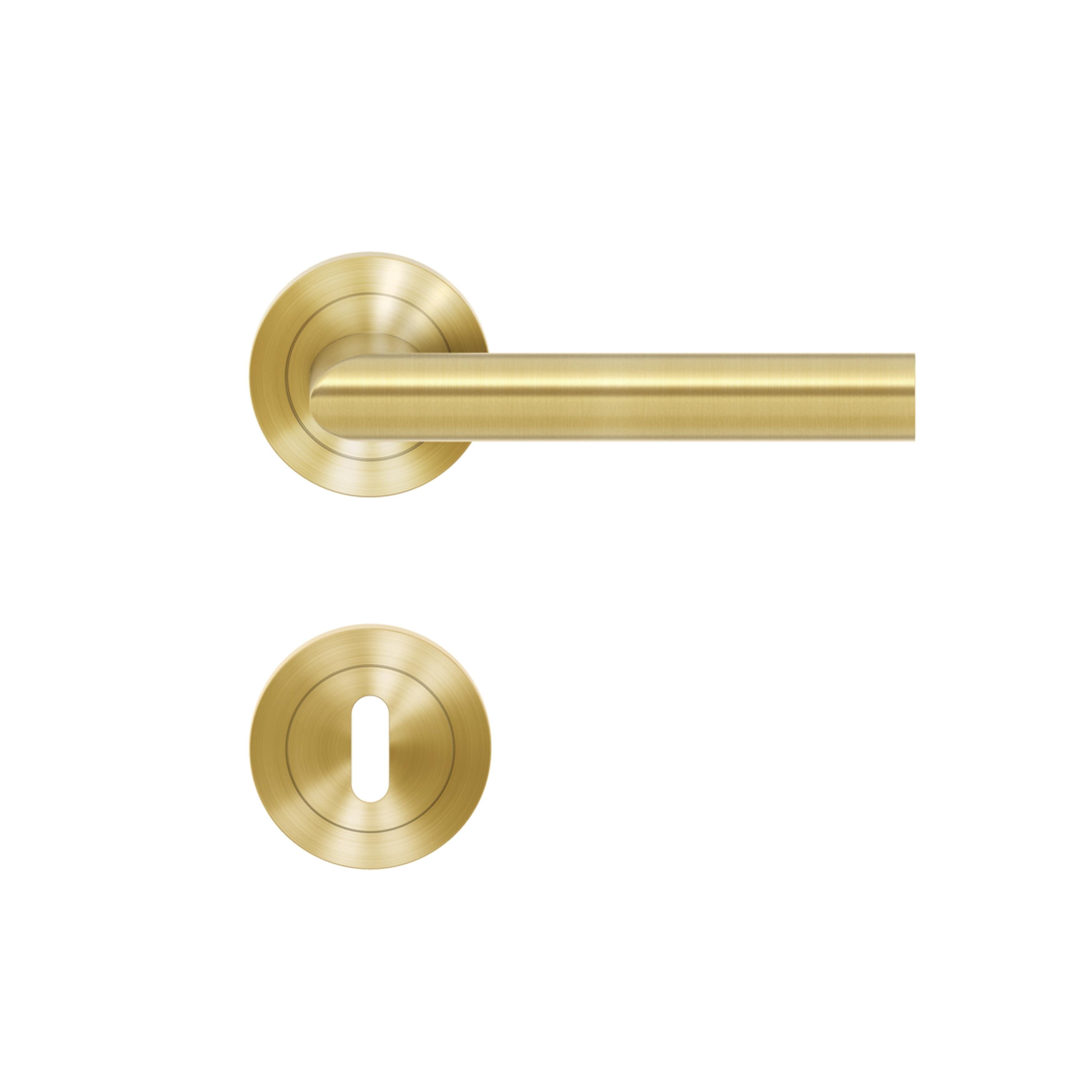 Karcher ER37 Verona Türdrücker Rosettengarnitur Messing matt BB Frontalansicht