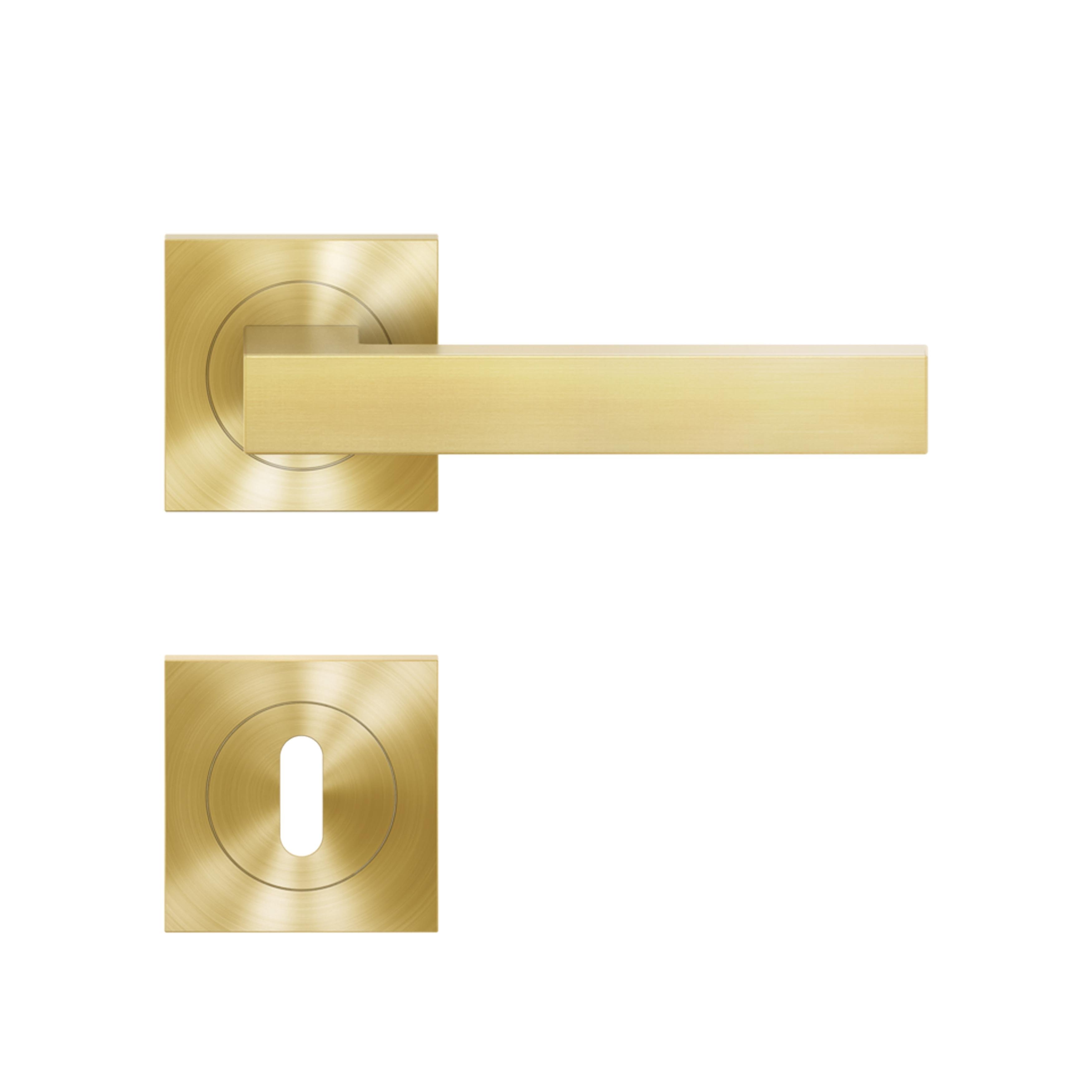 Karcher ER46Q Seattle Türdrücker Rosettengarnitur Messing matt BB Frontalsicht 