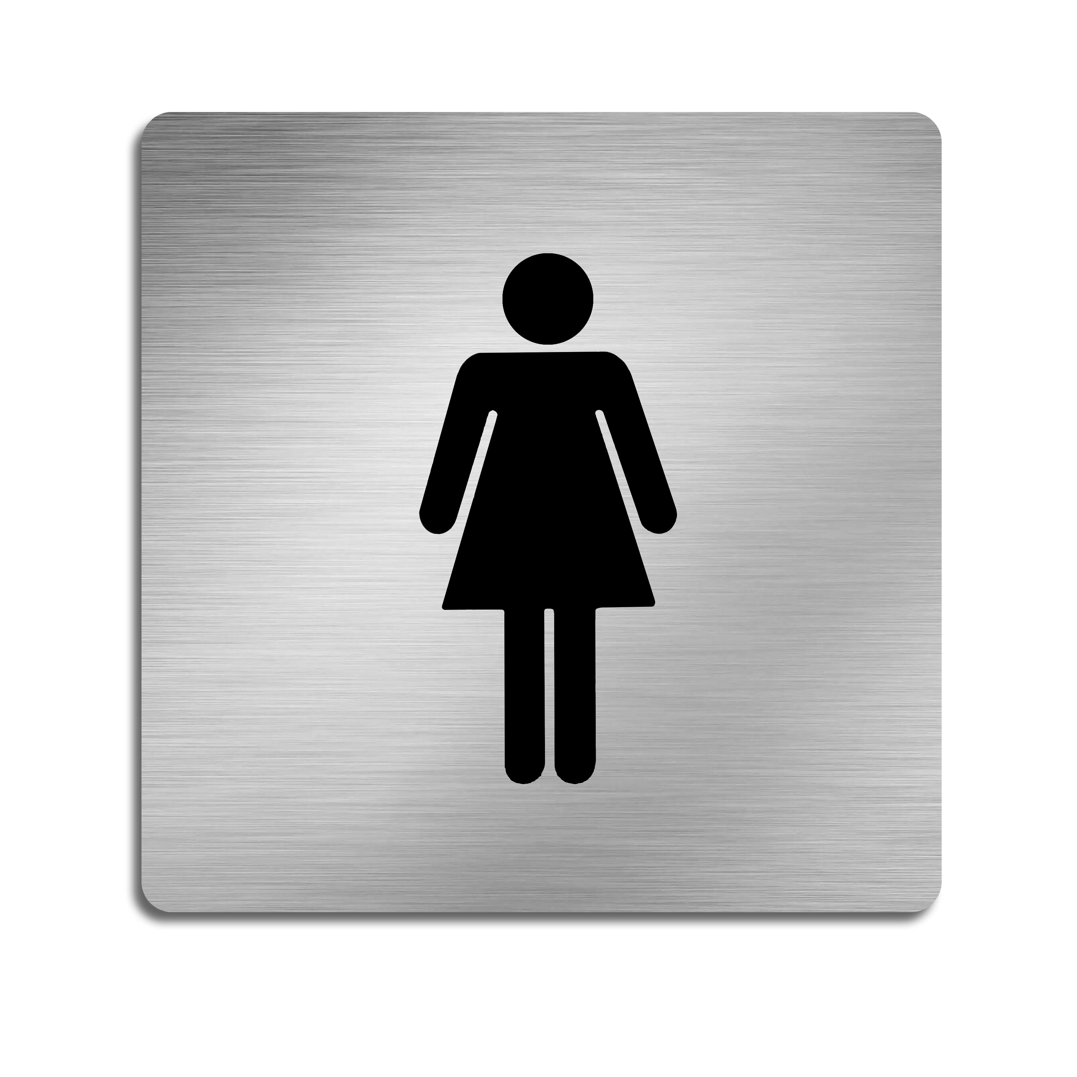 Baumanti WC Schilder selbstklebend Edelstahl matt Damen WC