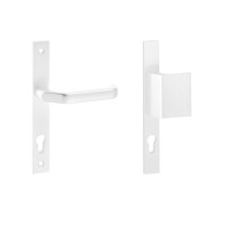 EDI Schutz-Wechsel-Langschild-Garnitur für Rahmentüren 2312/9203 Alu F12 weiß PZ