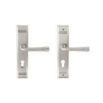 Ghidini Berlin R716 Türdrücker-Langschild-Schutzgarnitur M9 Messing mattnickel PZ