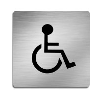 Baumanti WC Schilder selbstklebend Edelstahl matt Rollstuhl