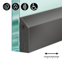 Bodentürdichtung für Glastüren Planet KG-SM Set schmal Schwarz matt 0