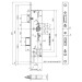 BKS Panikschloss 1821 Funktion B PZ 92-35-9-24 kantig Niro 5 mm vorstehend links  Zeichnung 