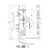 BKS B-18370-50-U-8 Panikschloss Funktion E  PZ 92-40-9-24 kantig Niro Zeichnung