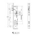 BKS B-19100-10-U-8  selbstverriegelndes Panikschloss  Funktion B  PZ 92-35-9-24x6 kantig Niro links/rechts umlegbar Zeichnung 