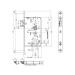 BKS B-21100-22-L-8 selbstverriegelndes Panikschloss Umschaltfunktion B  Zeichnung