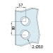 Hermat Glastür-Schlosskasten 6033-R PZ DIN Links Edelstahl matt Glasbohrung 
