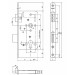 KFV 116 1/2 Magnet-Einsteckschloss BB72-55-8-20 rund Edelstahl matt Zeichnung