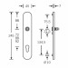 12 1147 FSB ASL-Türdrücker-Langschild-Grt.  VK8  TS39-58 mm  PZ72  Alu F1 Zeichnung