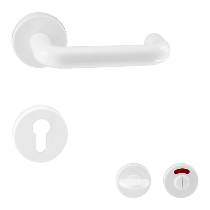 EDI 4852/4862 Türdrücker-Rosetten-Garnitur Kunststoff F12 weiß