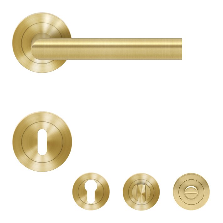 Karcher ER28 Rhodos Türdrücker Rosettengarnitur Messing matt