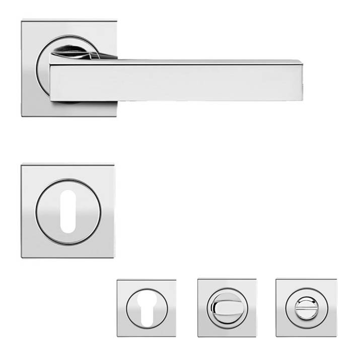 Karcher ER46Q Seattle Türdrücker-Rosetten-Garnitur Edelstahl poliert