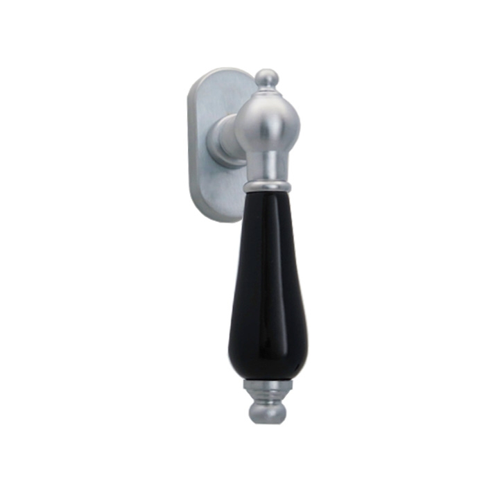 Oscar R39 Ghidini Fenstergriff M18 Messing mattchrom Handhabe schwarz