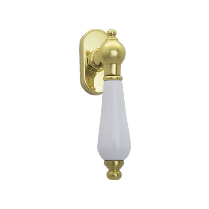 Oscar R039 Ghidini Fenstergriff M1 Messing poliert Handhabe weiß