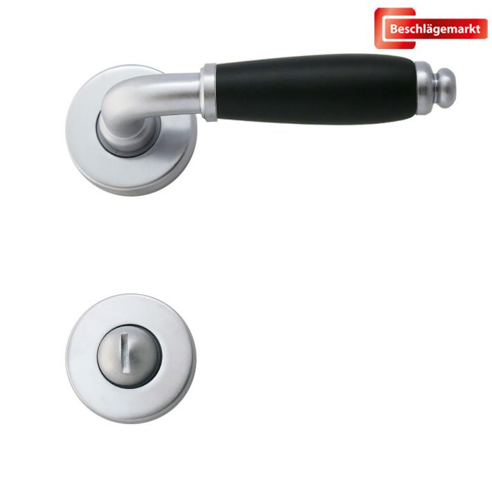 Ghidini Oslo R5200 mattchrom schwarz BBPZWC Bauhaus Rosette Türbeschlag Griff