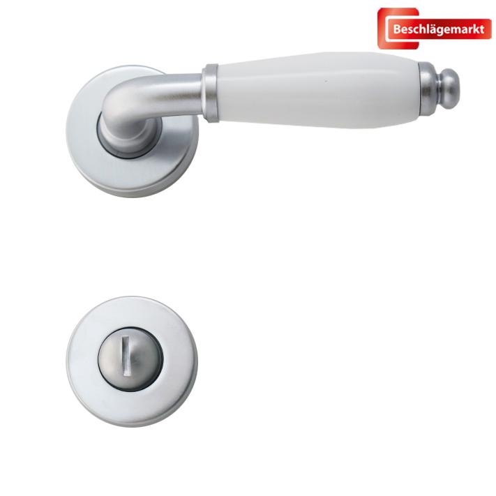 Ghidini Oslo R5200 mattchrom weiß BBPZWC Bauhaus Rosette Türbeschlag Klinke