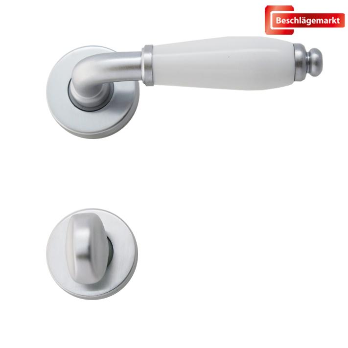 Ghidini Oslo R5200 mattchrom weiß BBPZWC Bauhaus Rosette Türbeschlag Klinke
