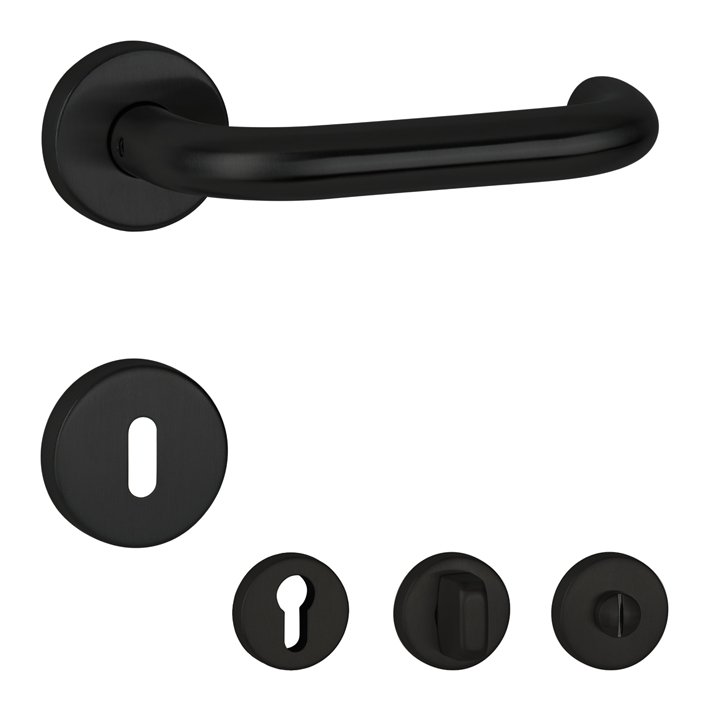 1801/2036 Hermat Türdrücker-Rosettengarnitur U-Form schwarz...