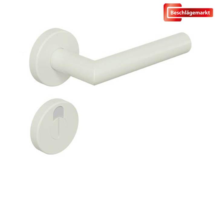 Ghidini R039 Oscar Mattchrom Weiß BB/PZ/WC Türdrücker