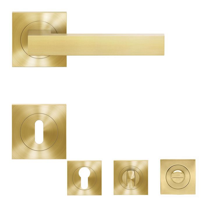 Karcher ER46Q Seattle Türdrücker Rosettengarnitur Messing matt