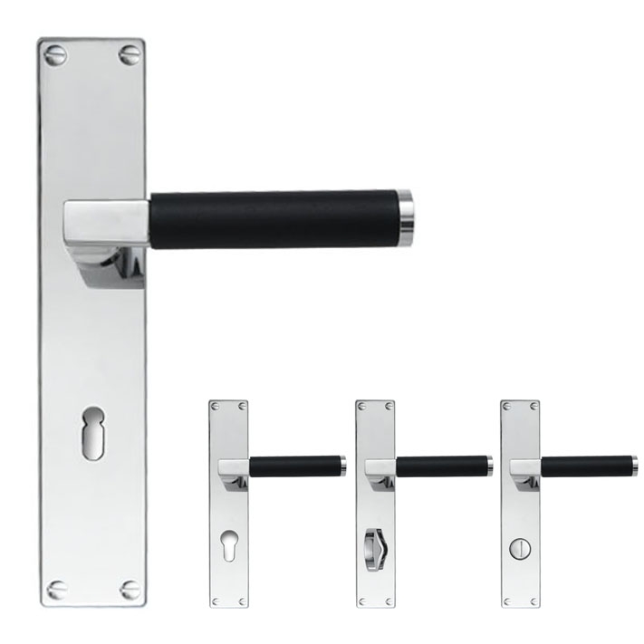 Drecoma Langschildgarnitur Bauhaus glanzchrom verschraubung...