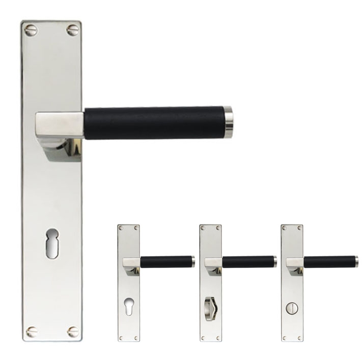 Drecoma Langschildgarnitur Bauhaus glanznickel Verschraubung...