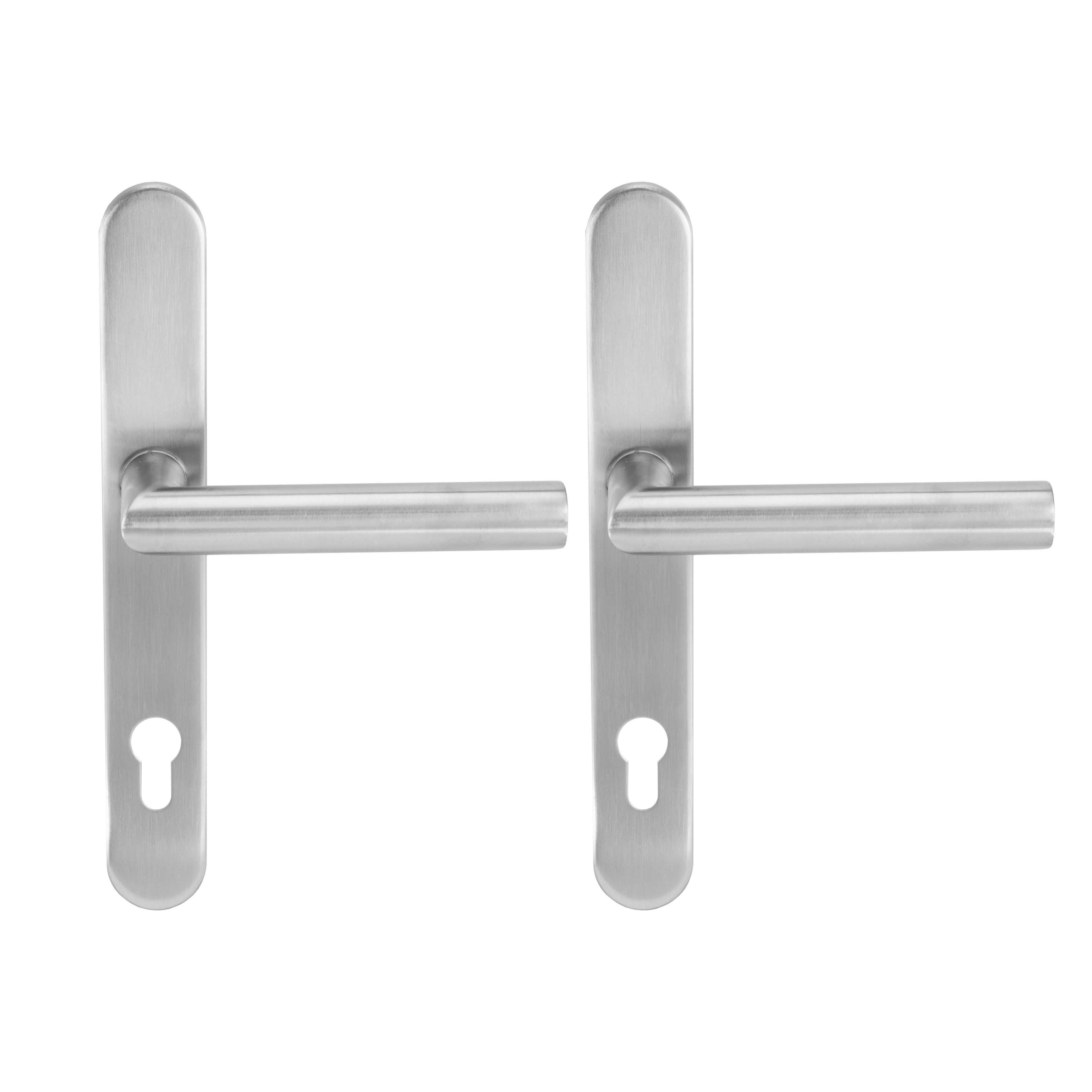 Spitzer Profiltür-Langschildgarnitur PZ 92 Edelstahl matt